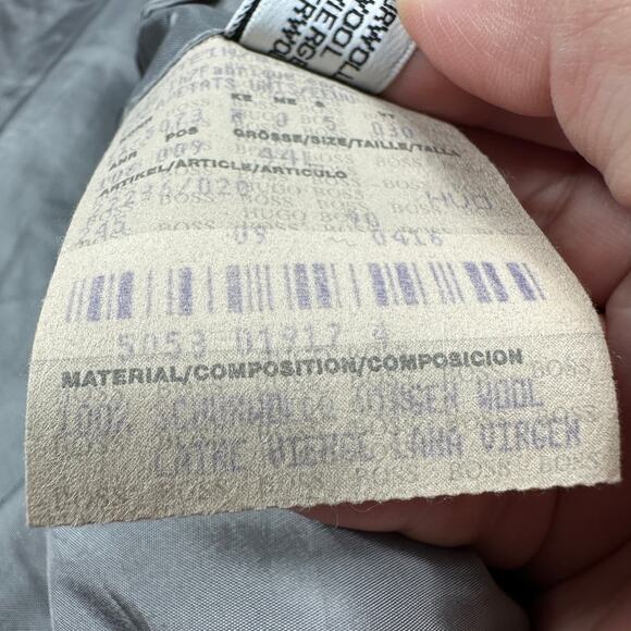 Hugo Boss Gray Wool Three Button Classic Business Work Men's Blazer Jacket 44L - Picture 15 of 16